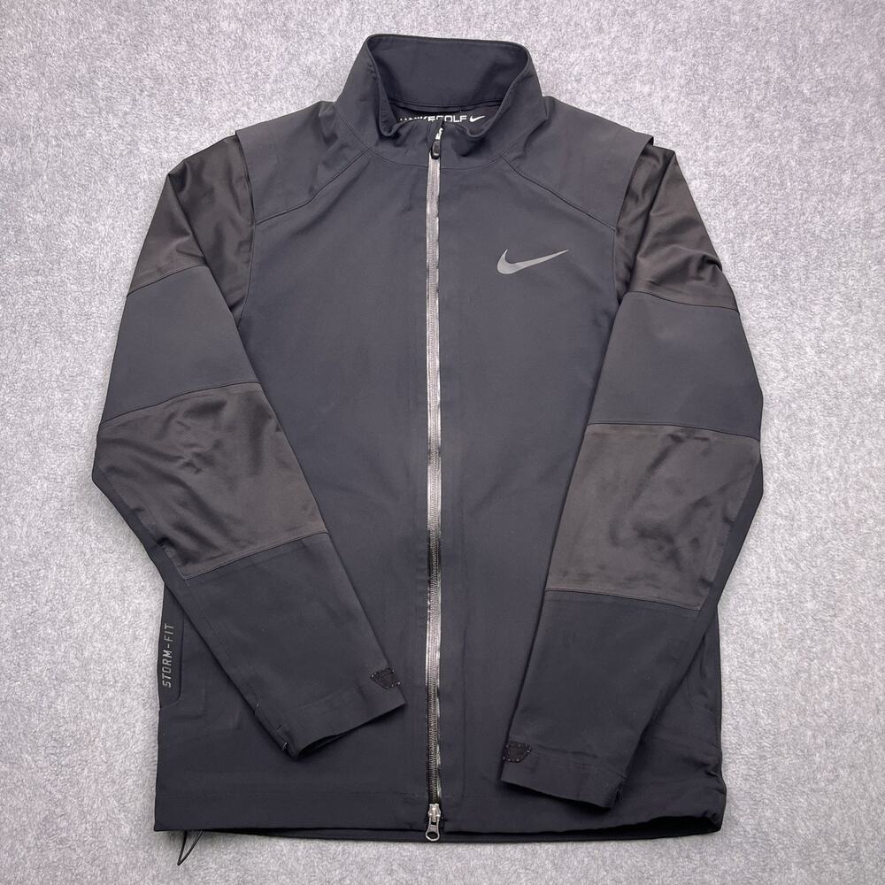 Nike‎ Storm-FIT Golf Jacket Mens Small Black Long Sleeve Full-Zip